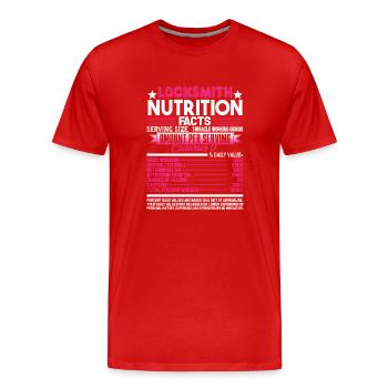Locksmith Locksmith Nutrition Facts - Men's Premium Organic T-Shirt - red - Front - Damien (186cm)