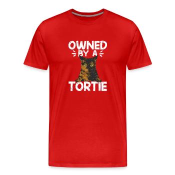 Schildpatt Katze Tortue écaille de tortue Cat Tortie - T-shirt bio Premium Homme - rouge - Devant - Damien (186cm)