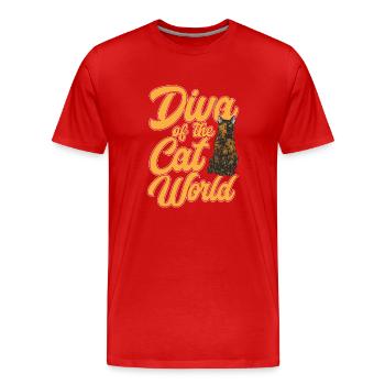 Schildpatt Katze Tortue écaille de tortue Cat Tortie - T-shirt bio Premium Homme - rouge - Devant - Damien (186cm)