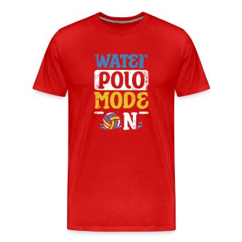 Sports Water Polo mode on - Men's Premium Organic T-Shirt - red - Front - Damien (186cm)