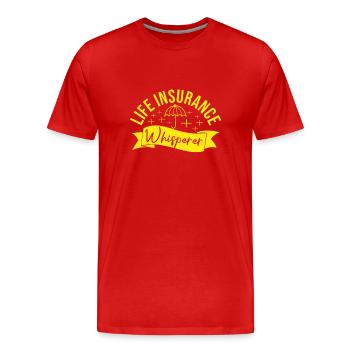 Cadeau de courtier d’assurance chuchoteur d’assurance-vie - T-shirt bio Premium Homme - rouge - Devant - Damien (186cm)