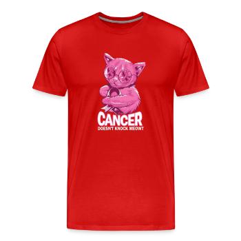 Cancer does not defeat breast cancer - Men's Premium Organic T-Shirt - red - Front - Damien (186cm)