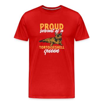 Écaille de tortue Chat Écaille de tortue Chat Tortie - T-shirt bio Premium Homme - rouge - Devant - Damien (186cm)