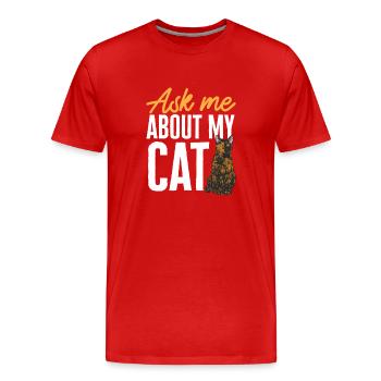 Schildpatt Katze Tortue écaille de tortue Cat Tortie - T-shirt bio Premium Homme - rouge - Devant - Damien (186cm)