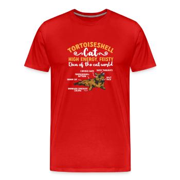 Schildpatt Katze Tortue écaille de tortue Cat Tortie - T-shirt bio Premium Homme - rouge - Devant - Damien (186cm)