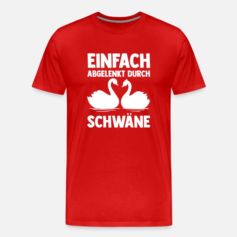 Schwan - Männer Premium Bio T-Shirt - Rot
