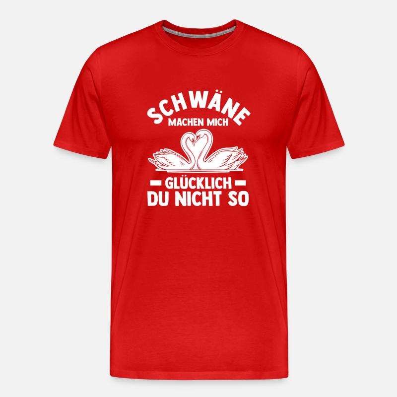 Schwan - Männer Premium Bio T-Shirt - Rot
