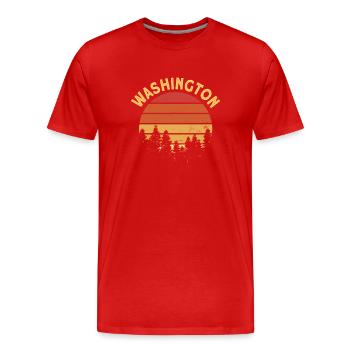 Washington - Men's Premium Organic T-Shirt - red - Front - Damien (186cm)