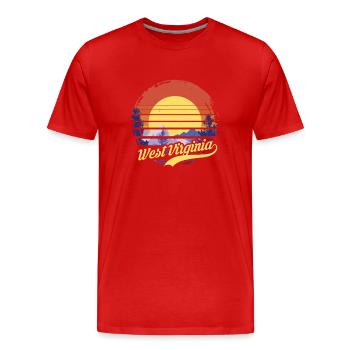Virginie-Occidentale - T-shirt bio Premium Homme - rouge - Devant - Damien (186cm)