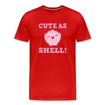 Shell pun Thalassophile - Men's Premium Organic T-Shirt - red - Front - Damien (186cm)