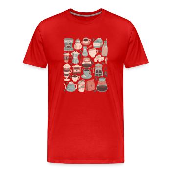 Café - T-shirt bio Premium Homme - rouge - Devant - Damien (186cm)