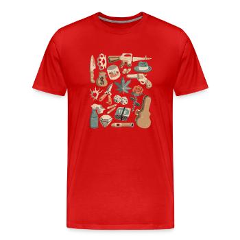 Mafia, crimes, gangsters, protection money, drug trafficking - Men's Premium Organic T-Shirt - red - Front - Damien (186cm)