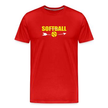 Baseball Softball Mama - Männer Premium Bio T-Shirt - Rot - Vorne - Damien (186cm)