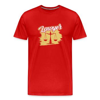 Rechtsanwalt Abschluss Jura Jurist - Männer Premium Bio T-Shirt - Rot - Vorne - Damien (186cm)