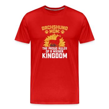 Teckel Maman Le fier souverain d’un royaume viennois - T-shirt bio Premium Homme - rouge - Devant - Damien (186cm)