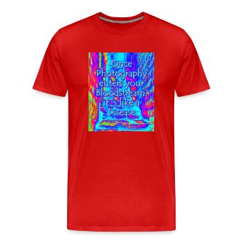phtotography disease blue - Männer Premium Bio T-Shirt - Rot - Vorne - Damien (186cm)
