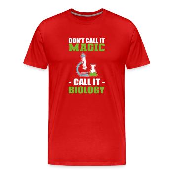 Biology Microscope Biologist - Men's Premium Organic T-Shirt - red - Front - Damien (186cm)