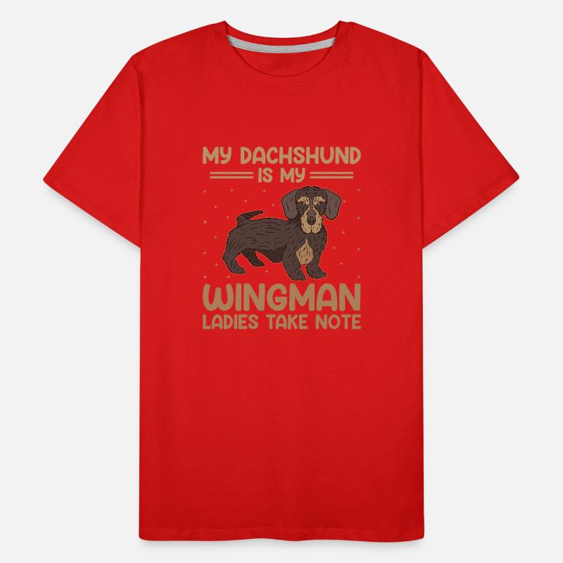 Mon teckel est mon ailier dames Prenez note chien lo T-shirt bio Premium Homme
