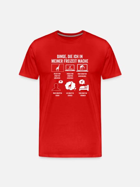 Giraffe Giraffen - Männer Premium Bio T-Shirt - Rot