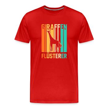 Giraffe Giraffen - Männer Premium Bio T-Shirt - Rot - Vorne - Damien (186cm)