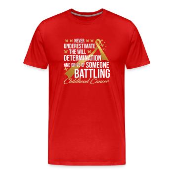 Childhood Cancer - Men's Premium Organic T-Shirt - red - Front - Damien (186cm)