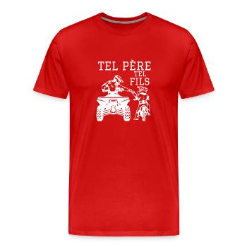 Tel Père Tel Fils Quad Antenne Cubique Moto - Männer Premium Bio T-Shirt - Rot - Vorne - Damien (186cm)