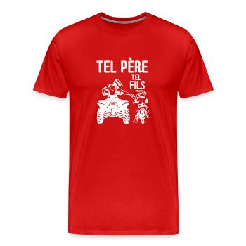 Tel Père Tel Fils Quad Antenne Cubique Moto - Männer Premium Bio T-Shirt - Rot - Vorne - Damien (186cm)