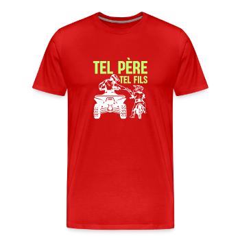 Tel Père Tel Fils Quad Antenne Cubique Moto - Männer Premium Bio T-Shirt - Rot - Vorne - Damien (186cm)