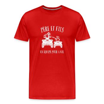 Tel Père Tel Fils Quad Antenne Cubique Moto - Männer Premium Bio T-Shirt - Rot - Vorne - Damien (186cm)