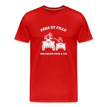 Tel Père Tel Fils Quad Antenne Cubique Moto - Männer Premium Bio T-Shirt - Rot - Vorne - Damien (186cm)