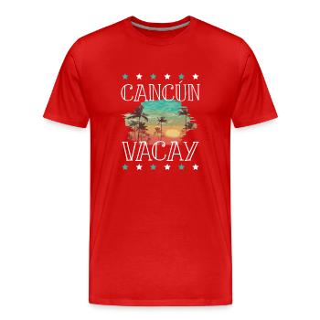 Cancun Vacations - Men's Premium Organic T-Shirt - red - Front - Damien (186cm)