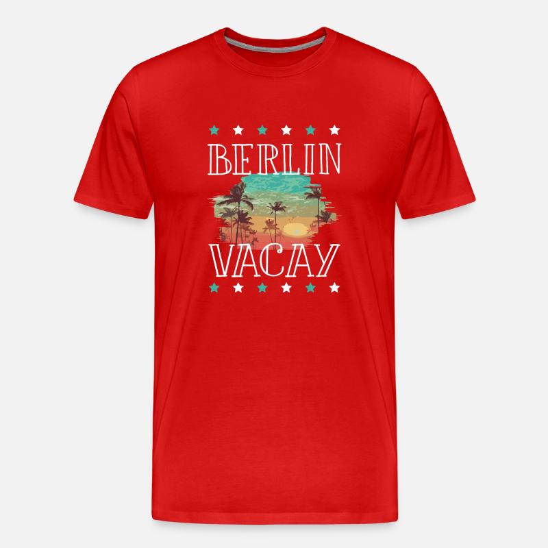 Berlin Urlaub - Männer Premium Bio T-Shirt - Rot