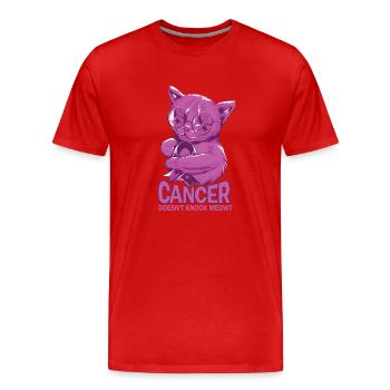 Cancer defeats testicular cancer - Men's Premium Organic T-Shirt - red - Front - Damien (186cm)