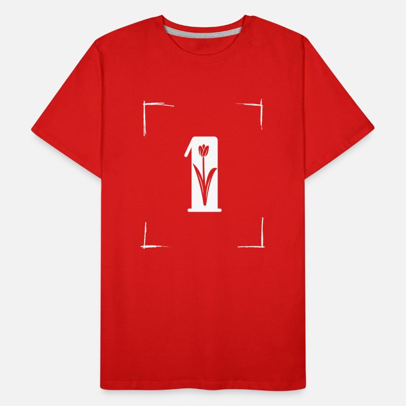number 1 initial Men's Premium Organic T-Shirt