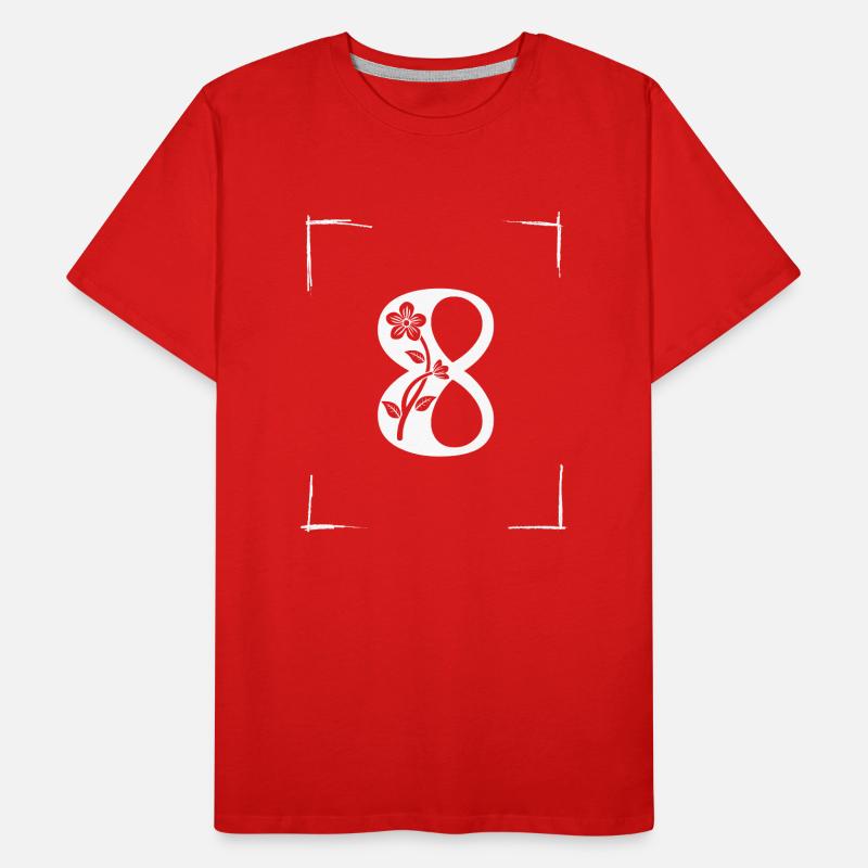 number 8 initial Men's Premium Organic T-Shirt