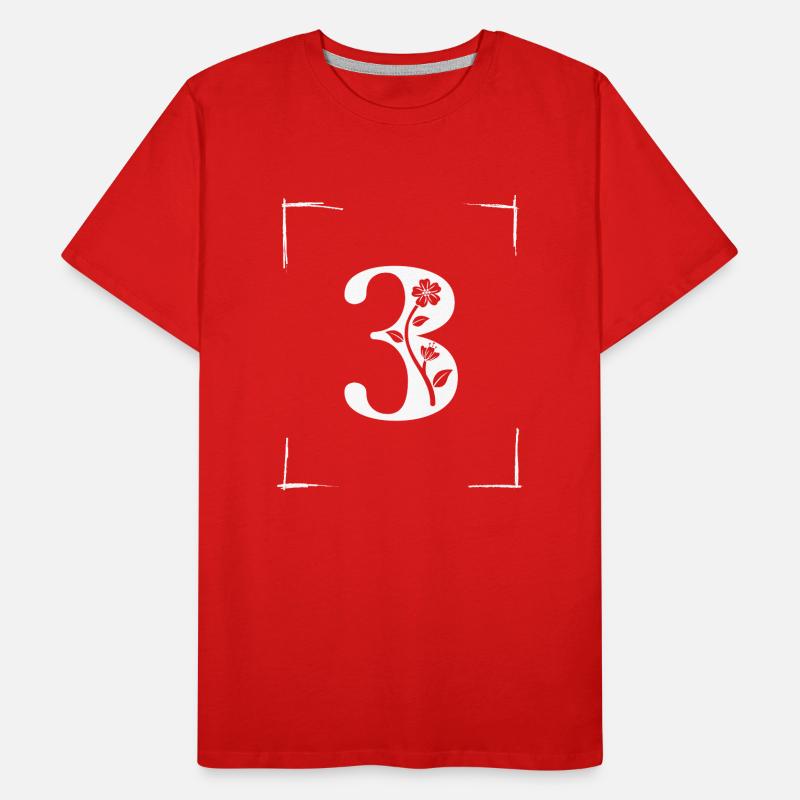 number 3 initial Men's Premium Organic T-Shirt
