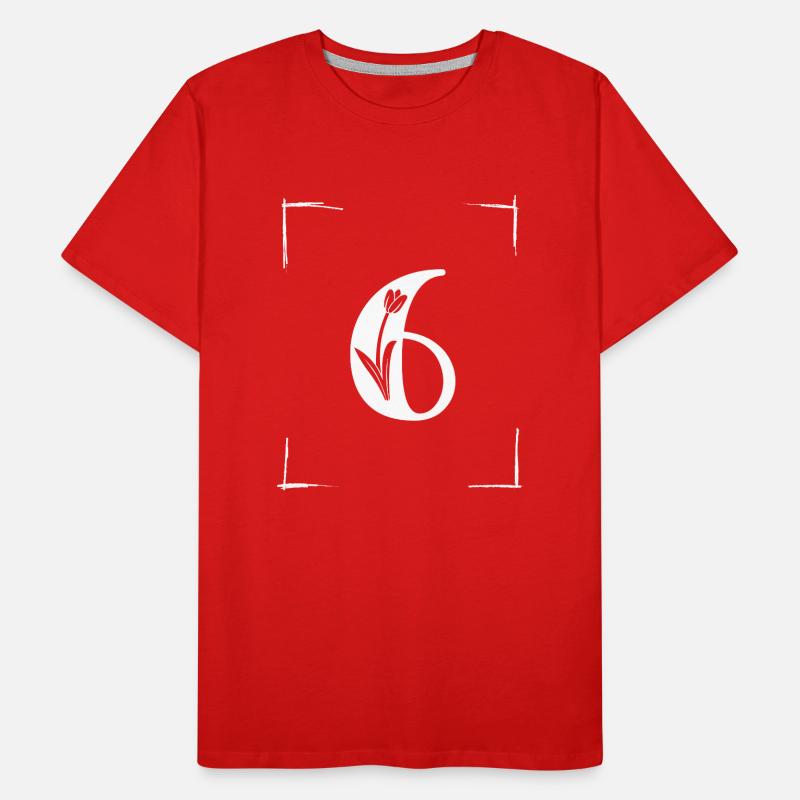 number 6 initial Men's Premium Organic T-Shirt