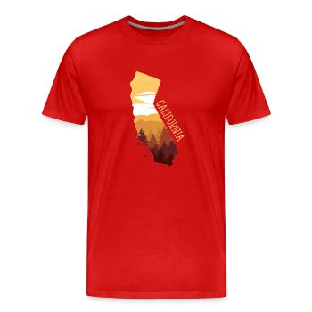 Californie - T-shirt bio Premium Homme - rouge - Devant - Damien (186cm)