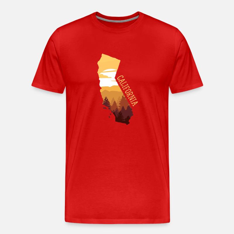 california - Männer Premium Bio T-Shirt - Rot