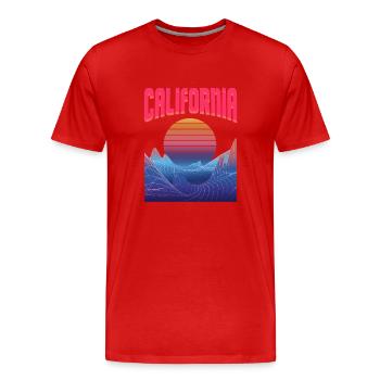 Californie - T-shirt bio Premium Homme - rouge - Devant - Damien (186cm)