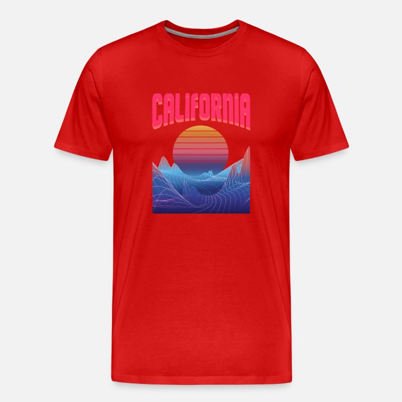 california - Männer Premium Bio T-Shirt - Rot