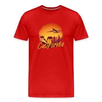 Californie - T-shirt bio Premium Homme - rouge - Devant - Damien (186cm)