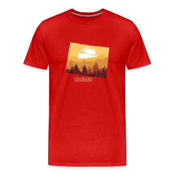 colorado - Männer Premium Bio T-Shirt - Rot - Vorne - Damien (186cm)