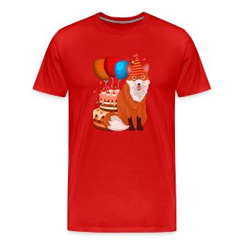 Wald Tier Natur Geburtstags Party Geschenk Fuchs - Männer Premium Bio T-Shirt - Rot - Vorne - Damien (186cm)