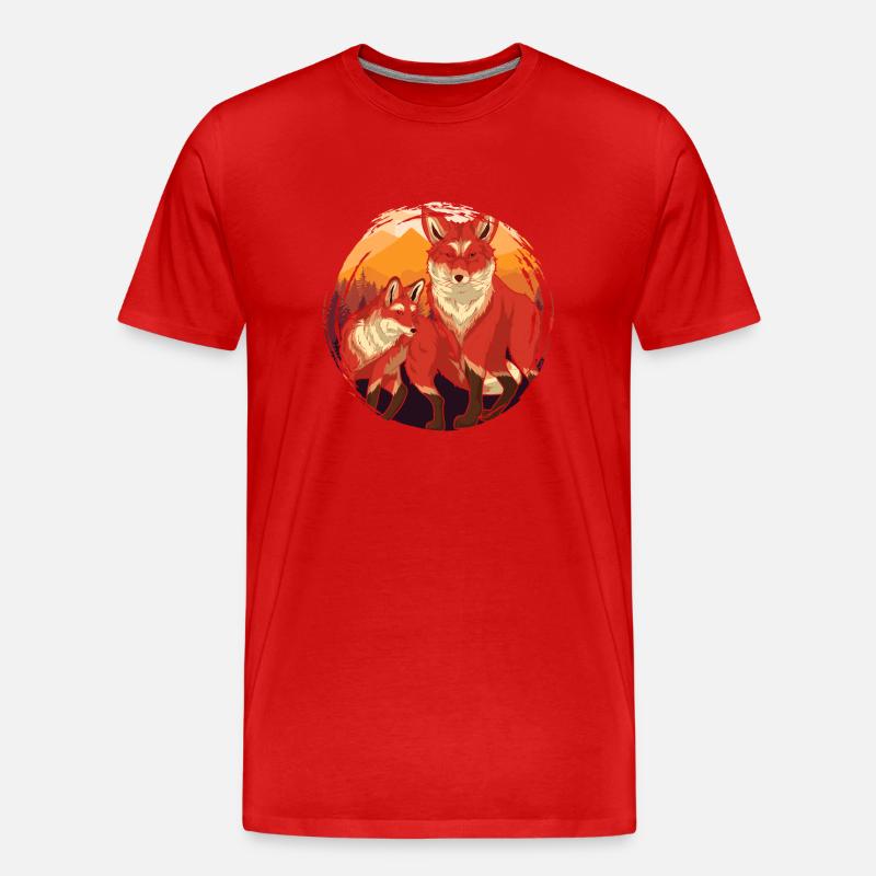 Fuchs - Männer Premium Bio T-Shirt - Rot