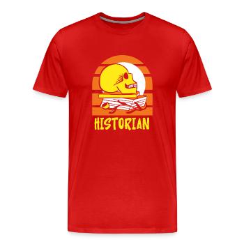 Historien Histoire Professeur d’histoire - T-shirt bio Premium Homme - rouge - Devant - Damien (186cm)