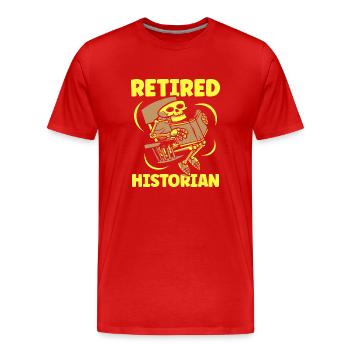 Historien à la retraite Histoire Histoire Profession - T-shirt bio Premium Homme - rouge - Devant - Damien (186cm)