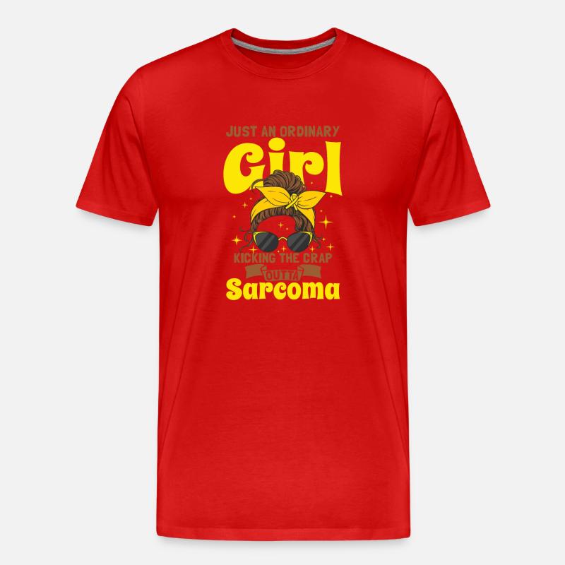 Sarkom-Bewusstseins-Mädchen - Männer Premium Bio T-Shirt - Rot