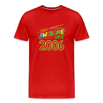 Laser Tag Birthday 17 Years Old Awesome Since 2006 - Männer Premium Bio T-Shirt - Rot - Vorne - Damien (186cm)