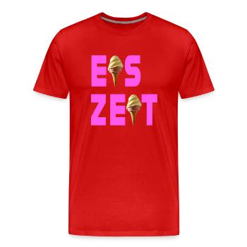 Eiszeit rosa - Männer Premium Bio T-Shirt - Rot - Vorne - Damien (186cm)